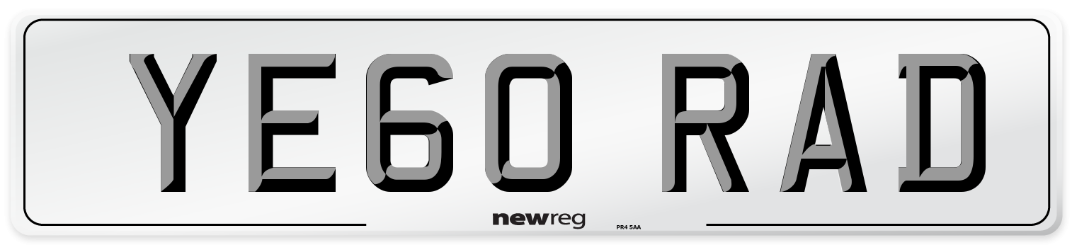 YE60 RAD Number Plate from New Reg